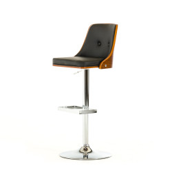 Modrest Hank Modern Black & Wood Bar Stool