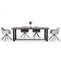 Modrest Hardy Modern Black Acacia Dining Table