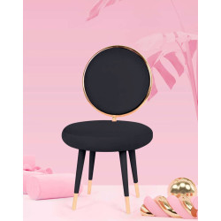 Modrest Haswell - Glam Black Velvet Accent Chair (Set of Two)