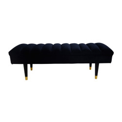 Divani Casa Ritner Modern Black Velvet Bench