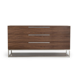 Modrest Heloise - Contemporary Walnut & Stainless Steel Dresser