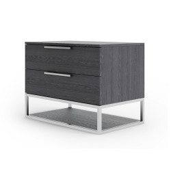 Modrest Heloise - Contemporary Grey Elm Nightstand