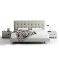 Modrest Hera Modern Grey Leatherette Bed