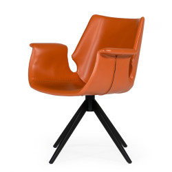 Modrest Hiawatha - Modern Cognac Eco-Leather Dining Chair