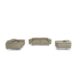 David Ferrari Highline Italian Modern Grey Leather Sofa Set