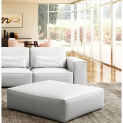 Coronelli Collezioni Hollywood - Italian White Leather Ottoman