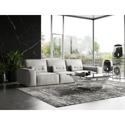 Coronelli Collezioni Hollywood - Italian Grey Maya Cloud Leather Sectional Sofa