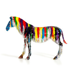 Modrest Large Rainbow Zebra Sculpture