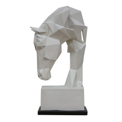 Modrest Horse - Geometric White Sculpture
