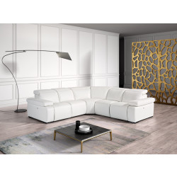 Estro Salotti Hyding - Italian Modern White Leather Sectional Sofa