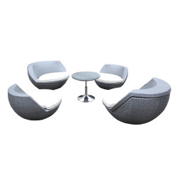 Renava Ovum Outdoor Silver Seating Set