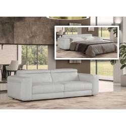 Coronelli Collezioni Icon - Modern Italian Grey Leather Sofa Bed