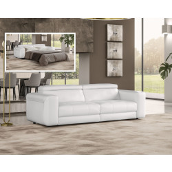 Coronelli Collezioni Icon - Modern Italian White Leather Sofa Bed