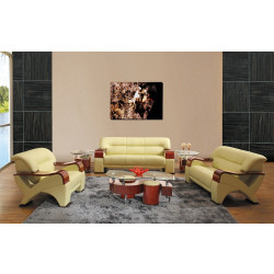 Divani Casa 2034 Contemporary Beige Leather Sofa Set