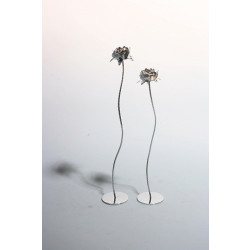 Bright Silver Flower Sculpture 