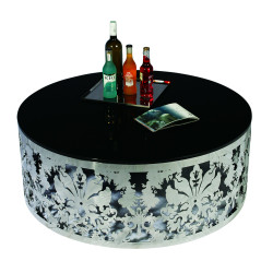 Modrest Modern Stainless Steel and Glass Top Coffee Table