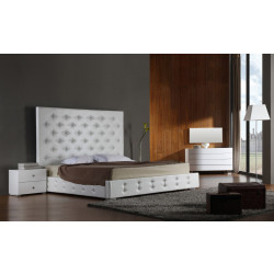 Modrest Elbrus - White Modern Leather Platform Bed