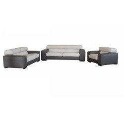 Dima Menphis 2-Tone Grey & White Sofa Set - Made in Italy