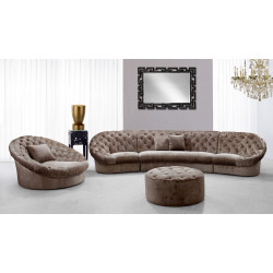 Divani Casa Cosmopolitan Mini - Transitional Acrylic Crystal Tufted Fabric Sofa Set