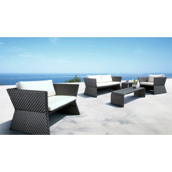 Renava Tahiti Black Modern Patio Sofa Set