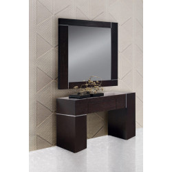 Modrest Hampton Dark Wenge Wall Console With Mirror