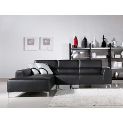 Divani Casa 1063 Modern Black Leatherette Sectional Sofa