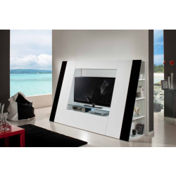 Italian White Black Prisma TV Stand