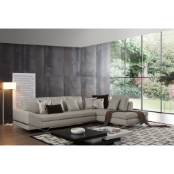 Divani Casa Tune - Modern Leather Sectional Sofa With Built-in iPhone Dock & Speakers