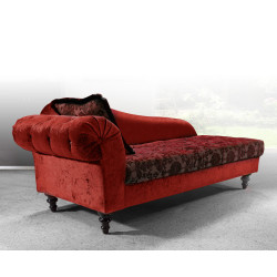 Divani Casa Metropolitan Red Fabric Chaise with Crystals