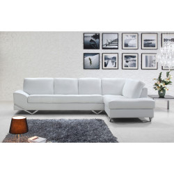 Divani Casa Vanity - Modern White Leather Right Facing Sectional Sofa