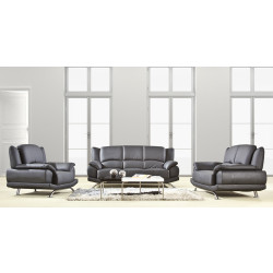 Divani Casa 2818 - Modern Black Leather Sofa & Chair
