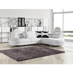 Divani Casa Pershing 1311 - Modern White Fabric Sectional Sofa