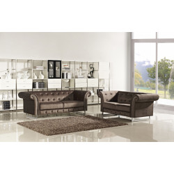 Divani Casa Soren - Transitional Tufted Fabric Sofa Set
