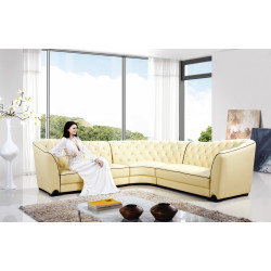 Divani Casa T298 - Transitional Tufted Leather Sectional Sofa
