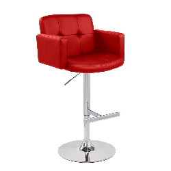 T-1177- Red Eco-Leather Contemporary Bar Stool