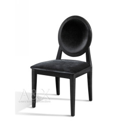 A&X Alice - Transitional Black Lacquer Fabric Side Chair (Set of 2)