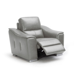 Divani Casa 1710 - Grey Reclining Leather Lounge Chair