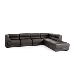 Divani Casa Hazel Modern Brown Eco-Leather Sectional Sofa