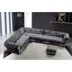 Divani Casa Metropolitan - Transitional Fabric Sectional Sofa & Ottoman