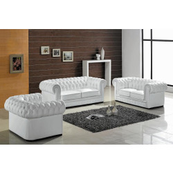 Divani Casa Paris 1 Modern White Bonded Leather Sofa Set