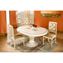 Modrest Rossella - Italian Classic Beige and Gold Dining Arm Chair