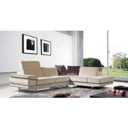 1060 - Beige Fabric Sectional Sofa (Right Facing)