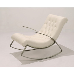 Modern White Full Leather Occassional Chair