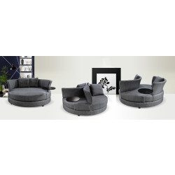 Divani Casa Aria - Adjustable Circular Fabric Lounge Seat