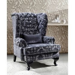 Divani Casa Metropolitan - Tall Fabric Leisure Chair with Acrylic Crystals