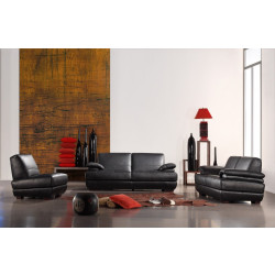 Divani Casa 208 Black Leather Sofa Set