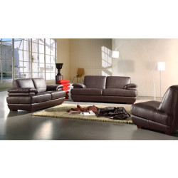 Divani Casa 208 Brown Leather Sofa Set