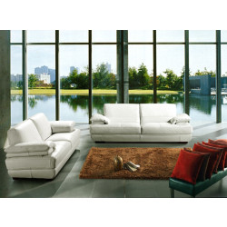Divani Casa 208 White Leather Sofa Set