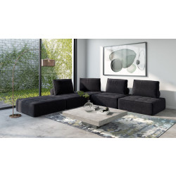 Divani Casa Nolden - Modern Black Fabric Modular Sectional Sofa