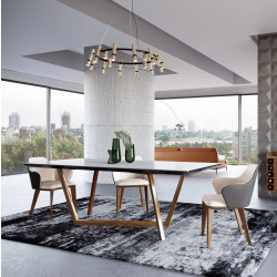 Modrest James - Contemporary Walnut & White Dining Table